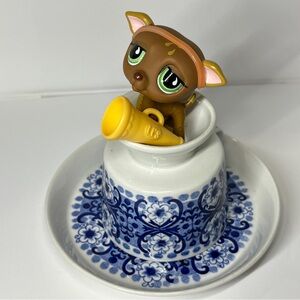 Authentic Littlest Pet Shop LPS Hasbro #507 Greyhound Dog Brown Accessories VTG